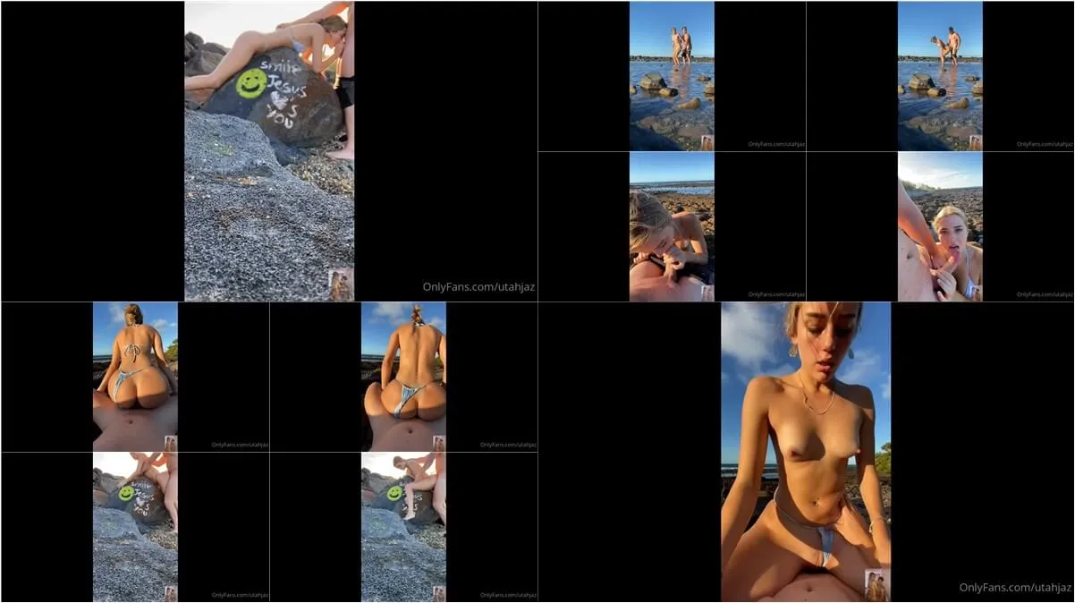 UtahJaz - Young Blonde Outdoor Beach Sex | 720p