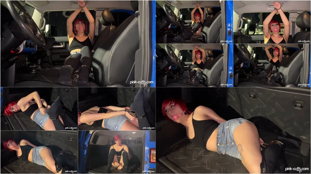 Kaitlynn Bondage Slavegirl In Car - Cuffed and Ball Gagged | 1080p